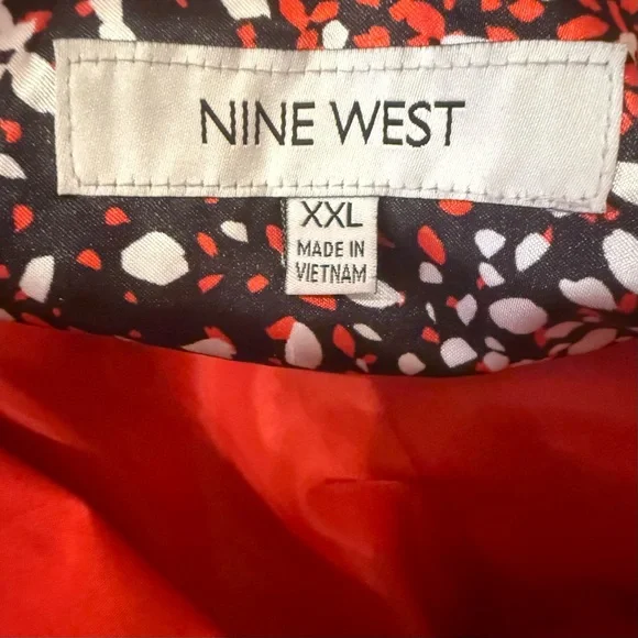 Nine West Red Trench Coat XXL – Double Breasted Belted Jacket NWT - Picture 7 of 10